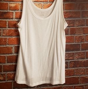 Aerie AE White Ribbed Tank Top ~ XL ~ NWOT